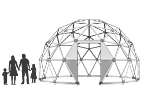 de casa prefabricada con cúpula a invernadero de lujo